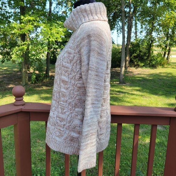 Coldwater Creek Ladies  Pullover Turtleneck Oversized Knit Sweater,  Large Brown - Picture 8 of 13